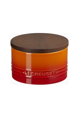 Le Creuset Signature Seramik Lüks Tasarım Saklama Kabı Akasya Kapaklı Saklama Kapları Turuncu