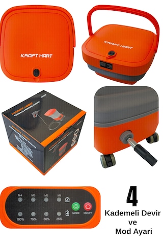 Kraft Hart ZD-035 21V 4AH Çift Akü Katlanabilir Basınçlı Yıkama Makinesi