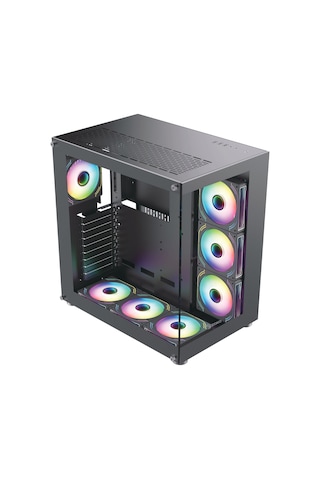 Zoko King Kumandalı ARGB Fanlı Temper Camlı Oyuncu Kasası 7 x 12 CM Siyah