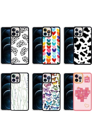 Apple Uyumlu iPhone 12 Pro Max Kılıf Zore M-fit Desenli Kapak Heart No6