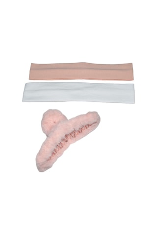 Peluş Toka Ve Saç Bandı Seti Pembe