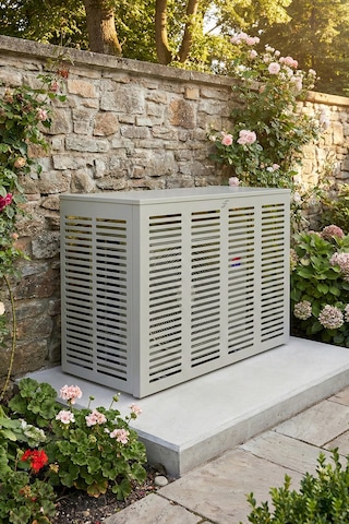 Klima Motoru/dış Ünite Gizleme/koruma Kafesi Xl 120x62x150 H Slotted Açık Gri
