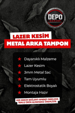 Ford Ranger Tam Uyumlu Lazer Kesim Metal Arka Tampon
