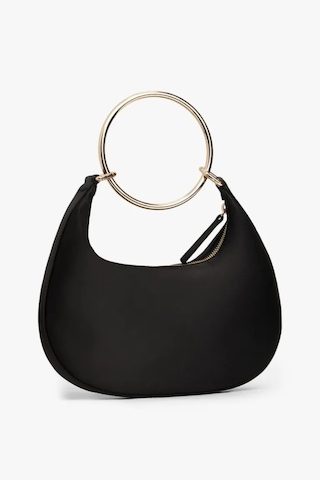 Tommy Hilfiger Kadın Bright Bracelet Hobo Metal Halka Saplı Saten Omuz Çantası - Siyah Çok Renkli