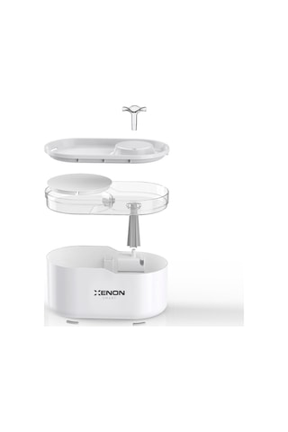 Xenon Smart Akıllı Otomatik Kedi Su Şelalesi, Led Işıklı Ultra Sessiz Beyaz Su Pınarı (X8650)