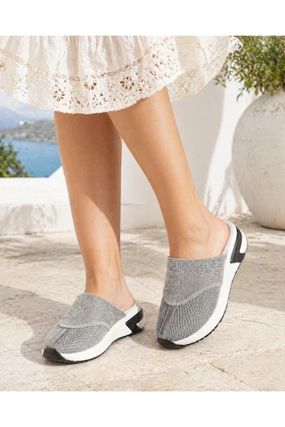 Kadın Günlük Rahat Slip-on Spor Terlik Gri