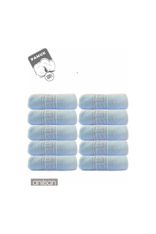 100'lü Greek Mavi Banyo Havlusu - 70x140 Cm, 490 Gr, %100pamuk, Spa Ve Otel Havlusu 10 Adet Mavi