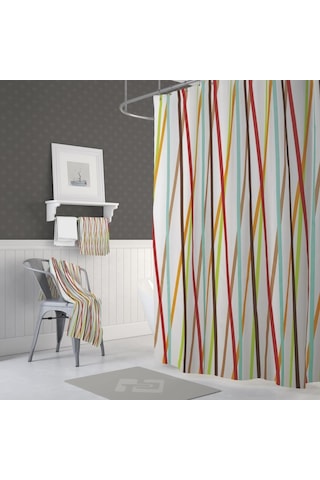 Zethome Jackline Banyo Duş Perdesi 6710 Çift Kanat 2X120X200 Çok Renkli