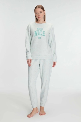 Uzun Kol Polar Pijama Takımı Yeşil