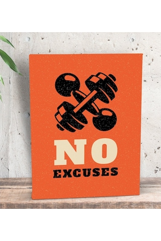 Bk Gift No Excuses Tasarımlı Dekoratif Mini Kanvas Tablo 15X20Cm- (506660966)