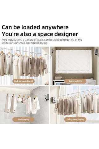 Novahub 16 Ft Çelik Askılık - Kullanışlı & Güçlü İç/dış Mekan Çamaşır Kurutma Hattı