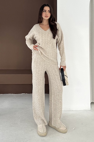 Noa & Noa Kadın Örgü Triko Takım Cozy Texture Bej
