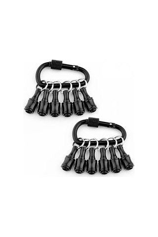 Youmex 1/4 İnç Alüminyum Uzatma Çubuğu - Tek Elle Kullanım İçin Anahtarlık Tutucu Ve Matkap Adaptörü 6 Parça Siyah