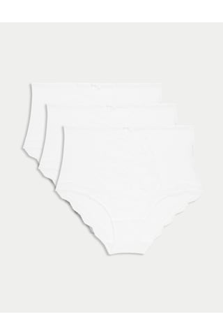 Marks & Spencer 3 Lü Dantelli Full Brief Külot Beyaz
