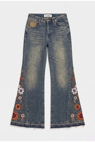 it's basic Kadın Tint 4w6-8 Flare Fit Komfort Kumaş Nakış Tasarım Denim Jean Kırmızı