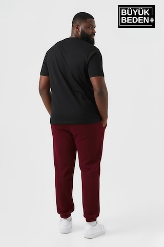 Süperlife Erkek Büyük Beden Brooklyn Baskılı Paça Lastikli Jogger İnce Eşofman Altı Spr26bea951-2 Bordo