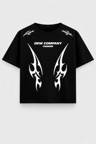 Yolo Street Oversize Erkek Tişört %100 Pamuk Tribal Baskı Streetwear Siyah/beyaz Siyah2