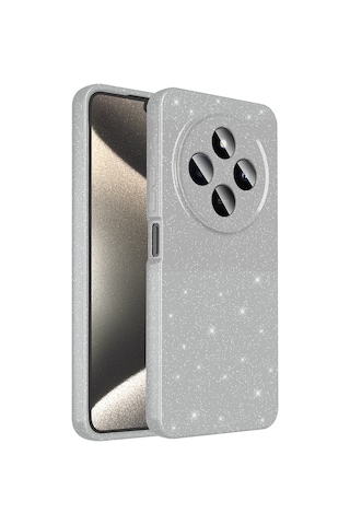 Redmi 14c 4g Kılıf Kamera Korumalı Simli Lüks Tchs Koton Kapak - Siyah Siyah