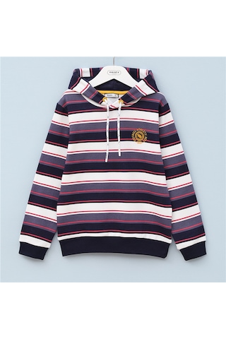 Wanex Erkek Çocuk Kapüşonlu Uzun Kol İnce Sweatshirt - 16224 Lacivert