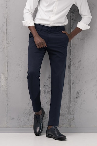 Slimfit Pamuklu Likralı Esnek Mevsimlik Kumaş Pantolon Lacivert