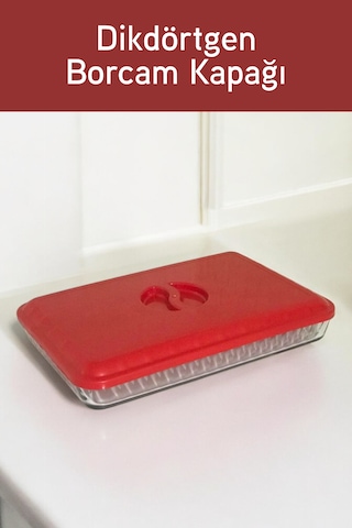 İronika Plastik Borcam Kapağı Dikdörtgen Kırmızı