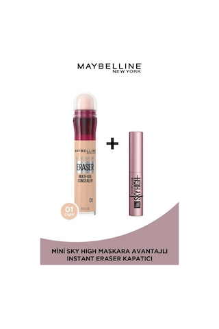 Instant Eraser Kapatıcı 01 Light + Mini Sky High Maskara Makyaj Seti pktinekapmskhmasst-8771 Diğer