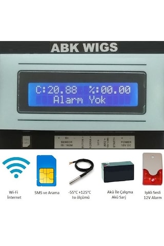 Wıgs 5301 Wi-Fi, Sms, Arama, Dijital Sıcaklık Alarm Cihazı