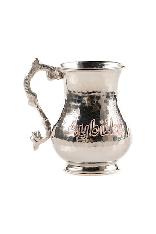 Dmt Copper Gaziantep Bakırdan El Çekiç Dövmesi İsimli Kupa Bardak Hediyelik İsme Özel 1,0mm 1 Adet Gümüş