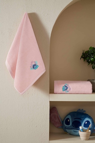Özdilek Stitch Disney Lisanslı 2'li Havlu Set Mercan