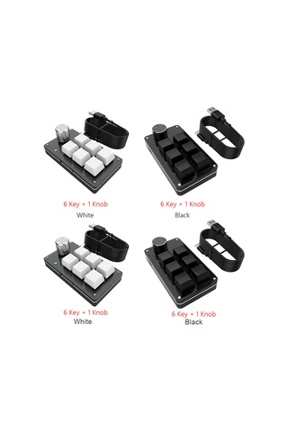 Yunboo Tek Elle Kullanılabilir Rgb Aydınlatmalı Mini Mekanik Klavye - 6 Tuş + 1 Düğme