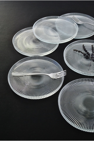 Vargas Cam Tatlı-pasta-kek Tabağı 6 Parça-16 Cm