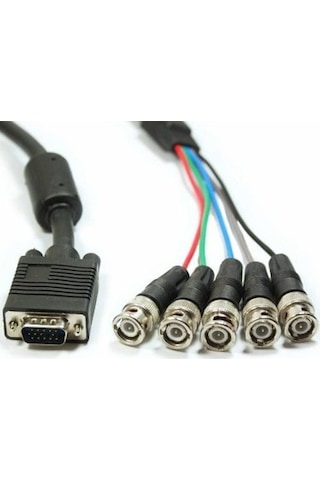 Keepro 5 Bnc Vga Kablo Bnc Monitör Kablosu Vga Bnc Kablo 1.5 Metre Siyah