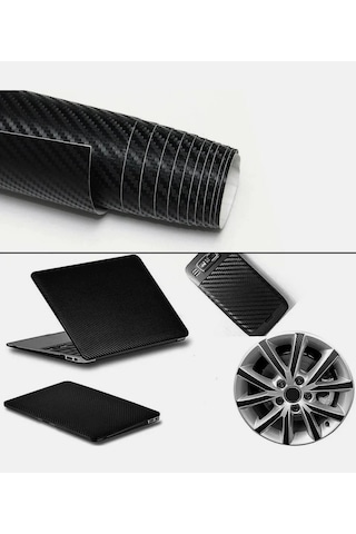 3d Siyah Tırtıklı Desen Hava Kanallı Dayanıklı Karbon Folyo 20cmx152cm