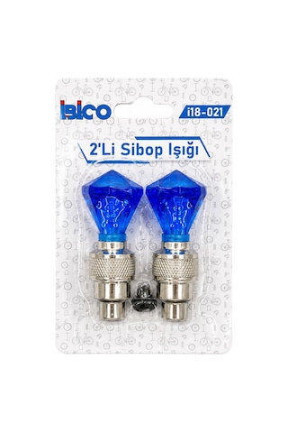 Go İthalat 2pcs Mavi Elmas Kesim Prizma Model Sibop Işık Pilli Bisiklet - Motor - Araç Hareket Sensö