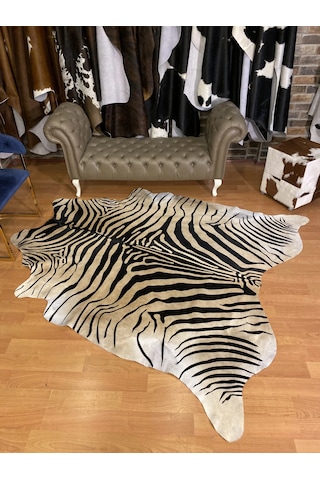 Hakiki Deri Dana Postu Kahve Zebra Baskılı 195 X 230 Cm - 2261101000014