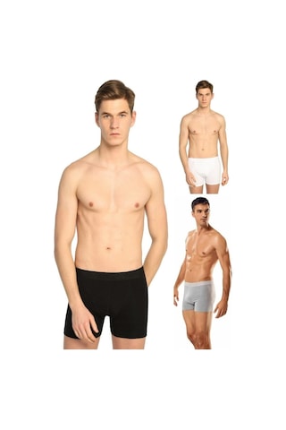 Tutku Erkek Gri Likralı Elastan Boxer 001