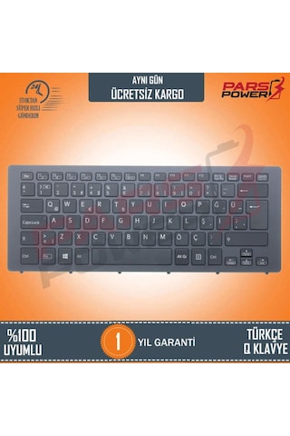 Sony Uyumlu Vaio Fit Svf-15N, Svf15N Klavye Işıklı (Siyah Tr) Siyah - Işıklı