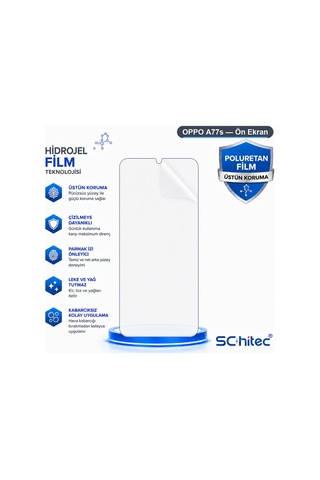 Oppo A77s Uyumlu Ön Yüzey Nano Şeffaf Hidrojel Ekran Koruyucu 45039649