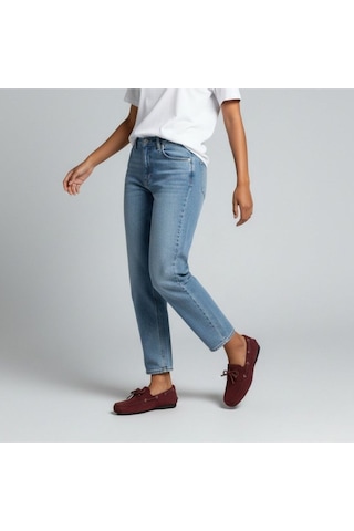 Ne&ve Shoes Bordo Süet Hakiki Deri Kadın Bağcıklı Loafer Ayakkabı