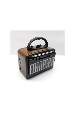 Bk-7090bts Güneş Panelli Nostaljik Radyo - Bluetooth, Usb, Sd Kart Girişli 3 Bantlı Şarjlı Radyo