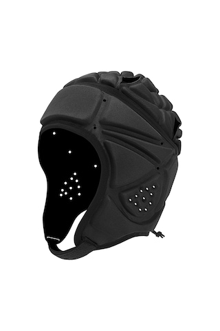 Geeroyoo Gençlik Yumuşak Ragbi Kaskı Çocuklar İçin Ayarlanabilir Futbol Ve Futbol Başlığı Hafif Koruyucu Spor Kaskı Siyah Siyah