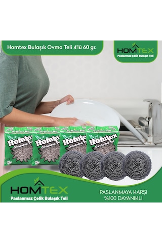 Homtex 60 Gr Endüstriyel Bulaşık Ovma Teli 10 Lu Paket