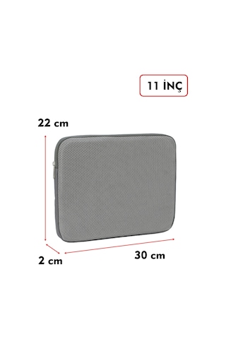 Dada Ultra Hafif 125gr Gri Renk File Tablet Kılıfı 10"-11" inç Air Darbe Emici Korumalı Unisex