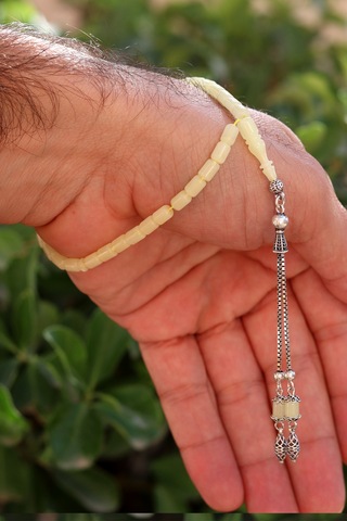 Gümüş Püsküllü Minik Boy Kapsül Kesim Ukrayna Damla Kehribar Tesbih 201024758