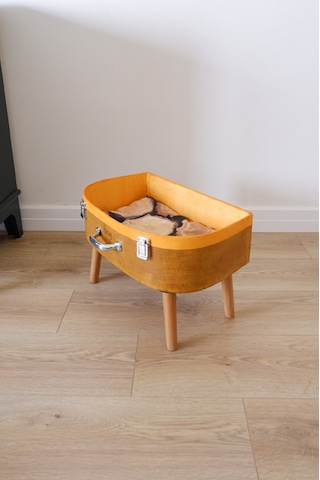 Huncar Kedi Evi Dekoratif Retro Valiz Kedi Evi