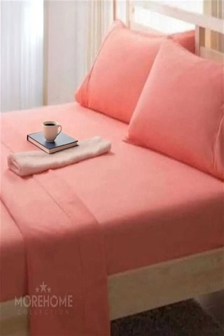 More Home Çift Kişilik Lastikli Çarşaf Seti + 2 Yastık Kılıfı Gül