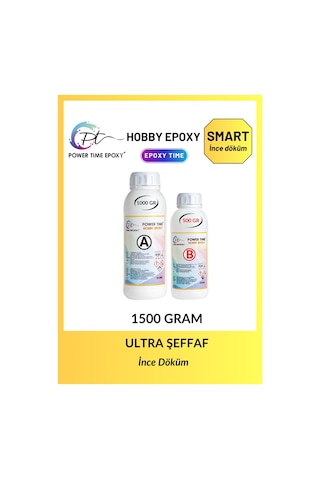 Power Time Hobi Epoksi Smart Şeffaf Ince Döküm Epoksi 1500 Gam