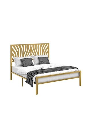 Lazer Kesim Çift Kişilik Metal Karyola