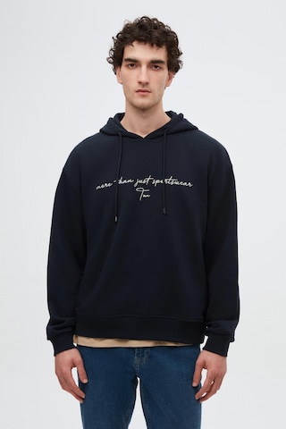 Twn Relaxed Fit Lacivert Nakışlı 3 İplik Kapüşonlu Sweatshirt 3ece24ort0493 101