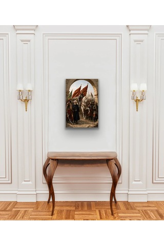 Fatih Sultan Mehmet İstanbul'un Fethi Kanvas Tablo 40x60 Cm Çok Renkli